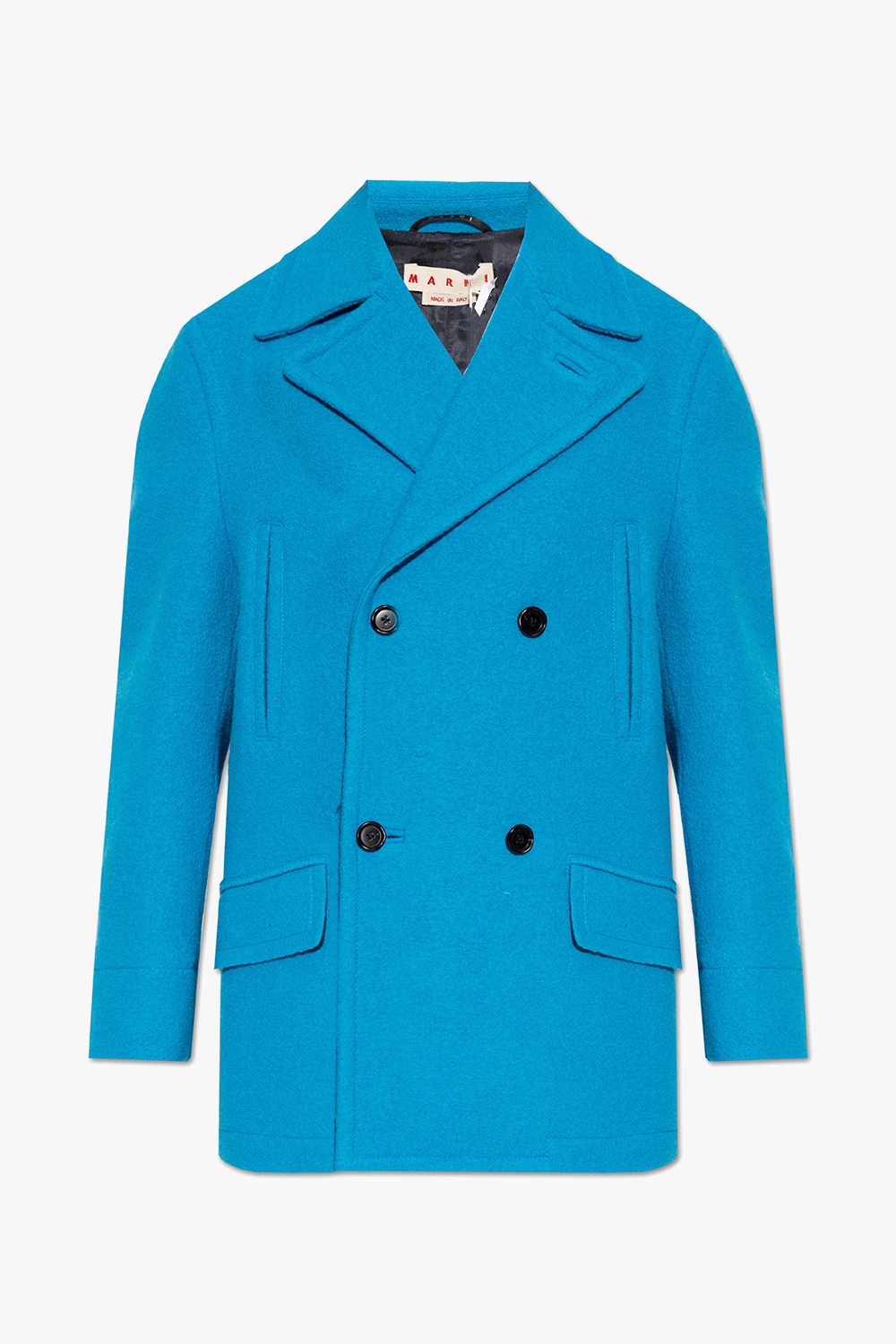 Blue Wool coat Marni - Marni Trunk block-colour shoulder bag